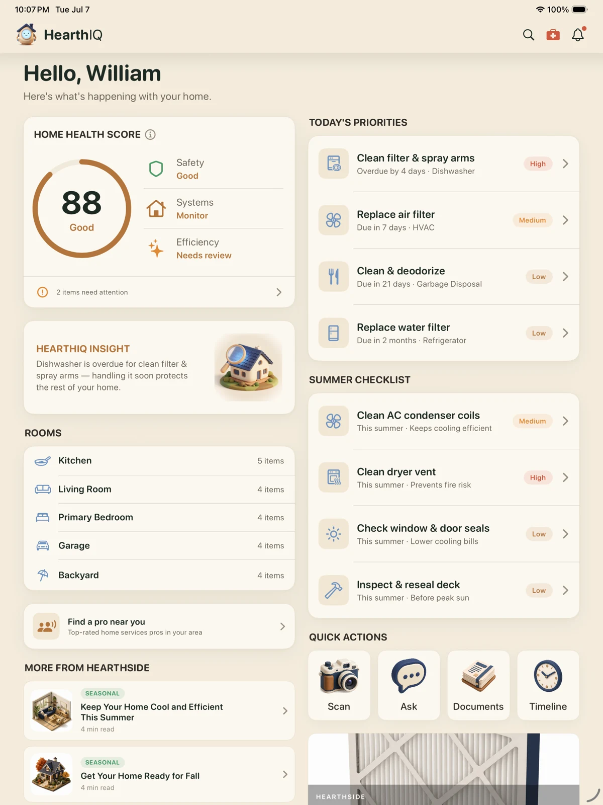 HearthIQ on iPad